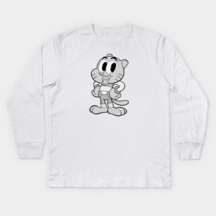 Gumball 1930s rubber hose cartoon style Kids Long Sleeve T-Shirt